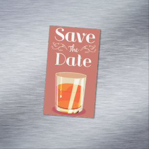 Spara datum vintage whisky-dryck magnetiska visitkort