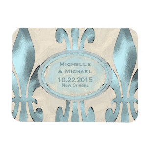 Spara datum Vintagen Stil Fleur de Lis Magnet