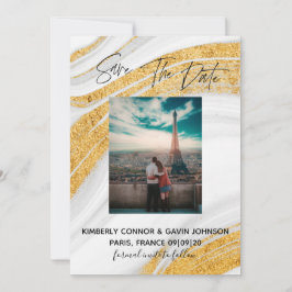 Spara datum |Vit, Grå och Guld Agate Geod Datumet