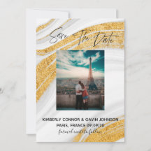 Spara datum | Vit, grå och guld Agate Geode