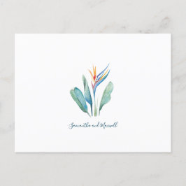 Spara datum - vykort för tropisk vattenfärg