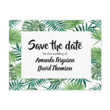 Spara datum vykort gröna palmlöv