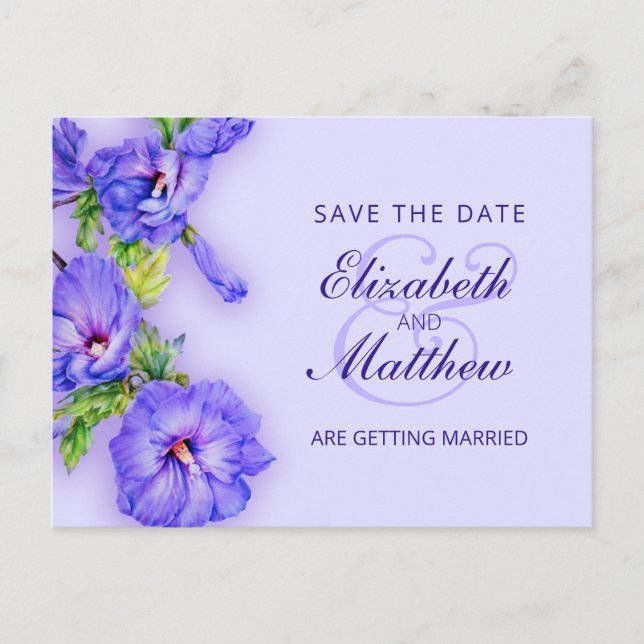 Spara datum vykort målad hibiskus (Framsida)