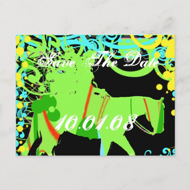 Spara datum- Western Grunge Meddelande Vykort (Framsida)