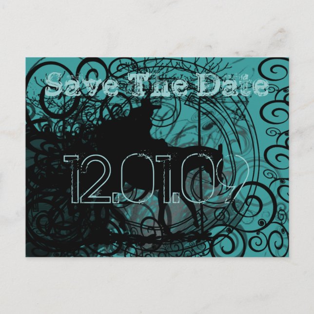 Spara datum- Western Grunge - Meddelande Vykort (Framsida)