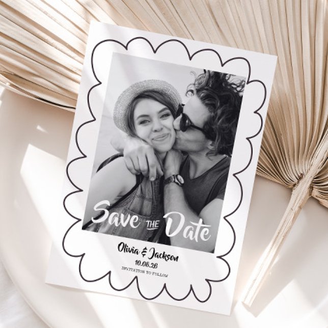 Spara datum Whimsical modern fotokort Spara Datumet (Save the date wedding invitation)