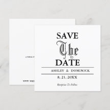 Spara datumanteckningskortet i Bröllop