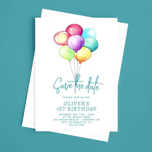 Spara datumbubblor första födelsedagen spara datumet (Skapare uppladdad)