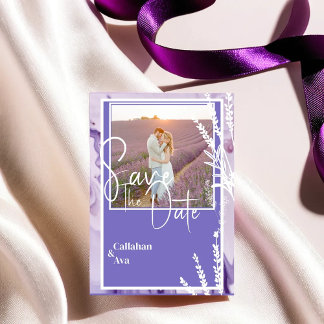 Spara datumdesignen i Modern Lila Lavender Datumet