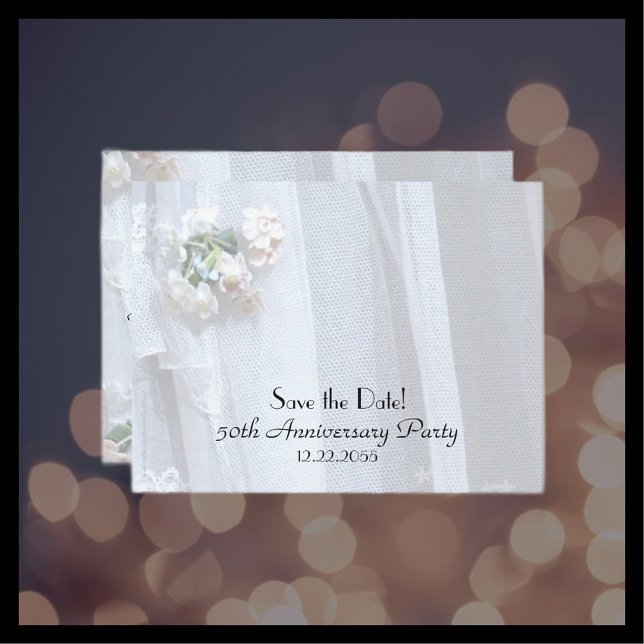 Spara datumet 50-årsjubileumsfest meddelande vykort (Skapare uppladdad)