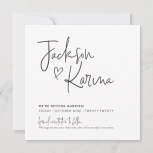 SPARA DATUMET anpassad design för Jackson & Karina Inbjudningar