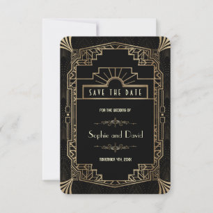 spara datumet Art Deco Black Gatsby 1920