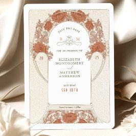 Spara datumet Art nouveau William Morris-inbjudan Inbjudningar