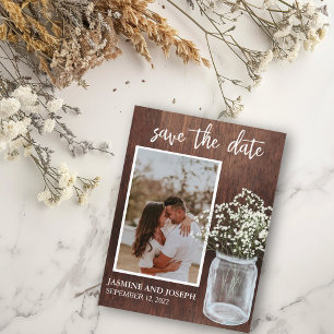 Spara datumet Babysand Blommor Foto Meddelande Vykort
