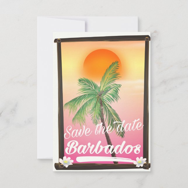Spara datumet - Barbados vintage vykort (Framsida)