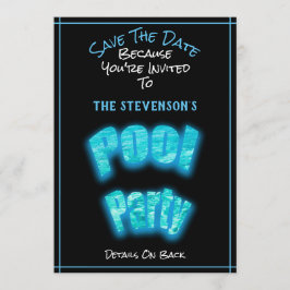 Spara datumet Bassäng Party Födelsedagsfest inbjud