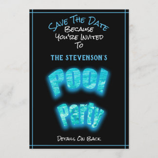 Spara datumet Bassäng Party Födelsedagsfest inbjud