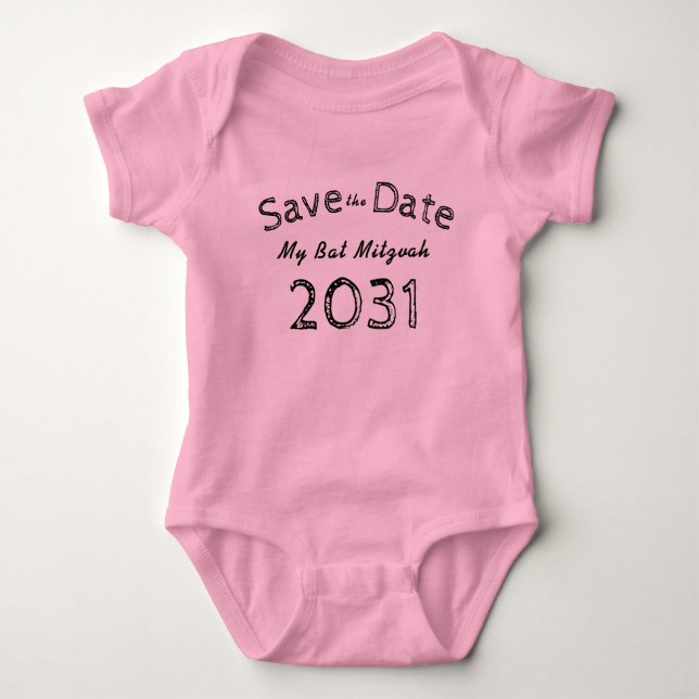 Spara datumet Bat Mitzvah 2031 lägg till namn på b T Shirt (Framsida)
