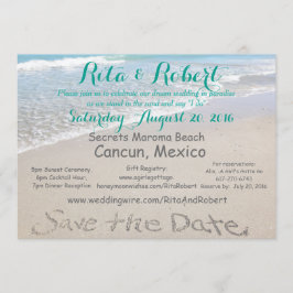 Spara datumet | Beach bröllopskort 5 x 7