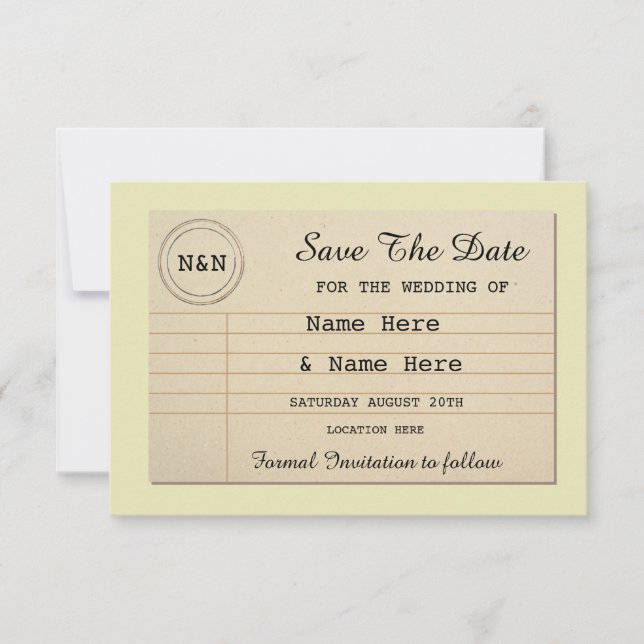 Spara datumet Bibliotek Bröllop Bokar Inbjudan i (Framsida)