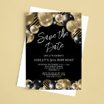 Spara datumet Black Guld 50:e födelsedagen Inbjudningar<br><div class="desc">Skapa din egen Spara datuminbjudan i Guld 50 på födelsedagen! Anpassa den här designen med din egen text. Du kan anpassa den här designen ytterligare genom att klicka på knappen "Redigera detaljer" om du vill.</div>