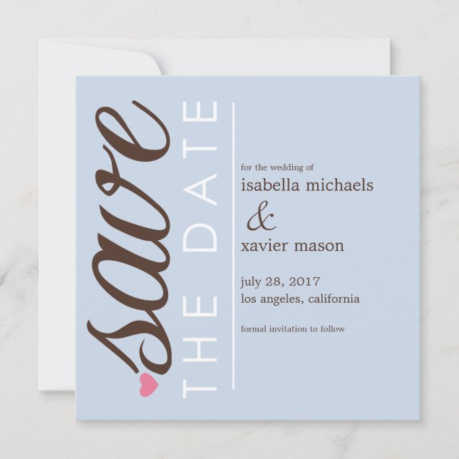 Spara datumet | Blue Spara datum meddelande (Framsida)