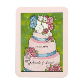 Spara datumet Bröllop Cute Cake Topper Magnet