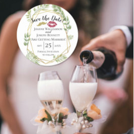 spara datumet bröllop guld och löv i läppar underlägg papper rund