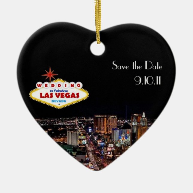 Spara datumet Bröllop i Las Vegas Ornament (Framsidan)