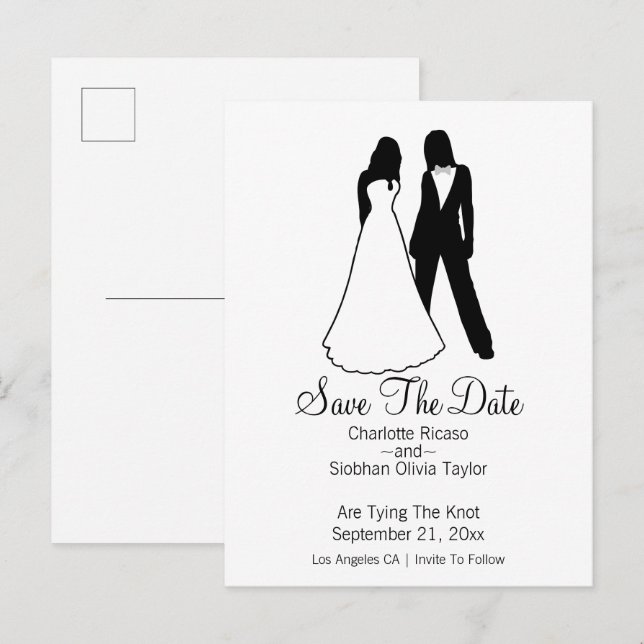 Spara datumet Bröllop i två grader Meddelande Vykort (Fram/baksida)