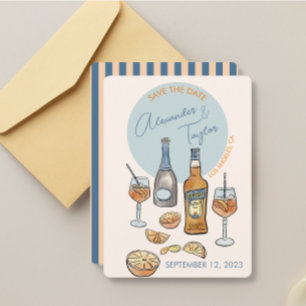 Spara datumet Bröllop italiensk aperol spritz Oran