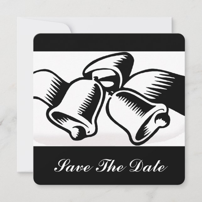 Spara datumet Bröllop Klockor Inbjudningar (Framsida)