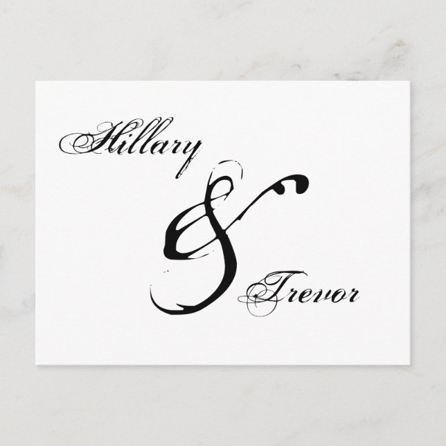 Spara datumet. Bröllop Tack Meddelande Vykort (Framsida)