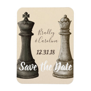 Spara datumet Chess Kung Queen Magnet