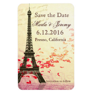 Spara datumet Eiffel Torn stil Magnet