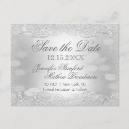 Spara datumet | ELEGANT SILVER Meddelande Vykort