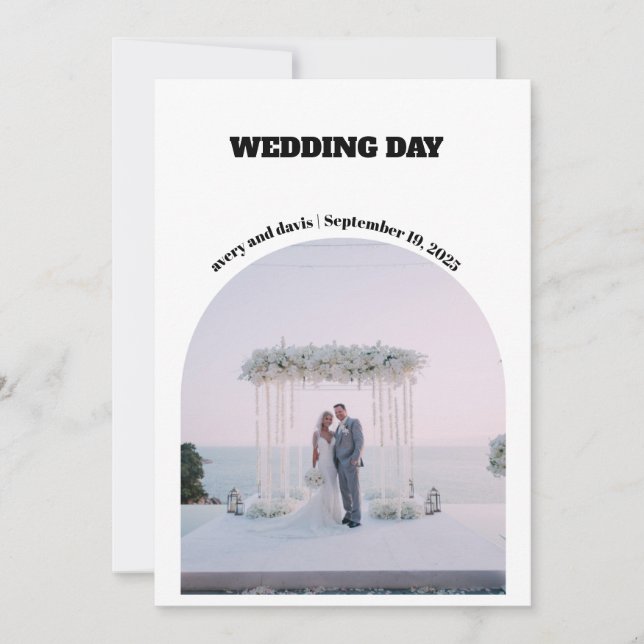 Spara datumet enkelt med foto inbjudningar (Framsida)