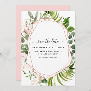 Spara datumet Eucalyptus Greenery Geometric