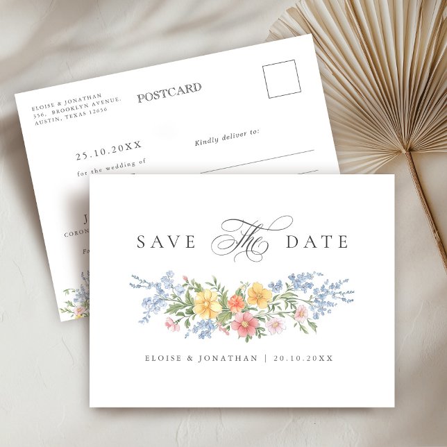 Spara datumet för alternativet Mjuk Pastel Ornate  Vykort (Soft Pastel Ornate Spring Garden Save the Date Postcard)