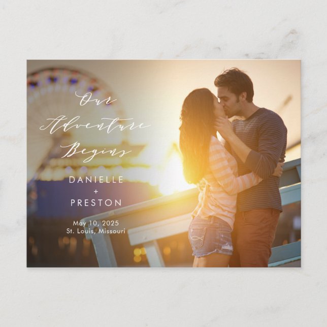 Spara datumet för Äventyr EDITABLE FÄRG Vykort (Framsida)