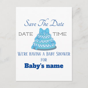 Spara datumet för baby boy shower vykort