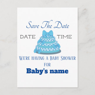 Spara datumet för baby boy shower vykort
