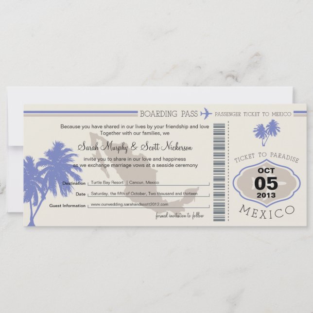 Spara datumet för boardingkortet till Mexiko (Framsida)