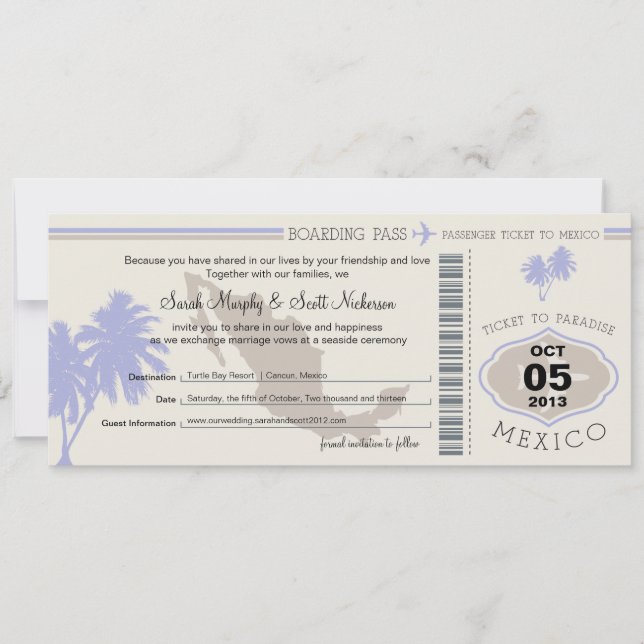 Spara datumet för boardingkortet till Mexiko (Framsida)