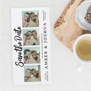 Spara datumet för bokmärkets fotobooth Rustic