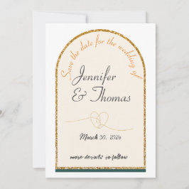 Spara datumet för bröllop/guld kant inbjudningar