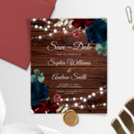 Spara datumet för BUDGETEN Marsala & Navy Rustic W