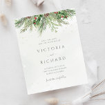 Spara datumet för budgetens Rustic Winter Greenery<br><div class="desc">Vackert och prisvärt Spara datumkortet med handmålade botaniska vattenfärgbilder av vintergröna,  gräs och grenar,  koner och häckbär. Valet av perfekt för vinter eller jul helgdag kallat bröllop.</div>