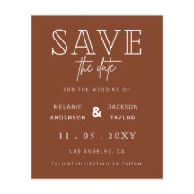 Spara datumet för budgeterat Terracotta Rustic Pho