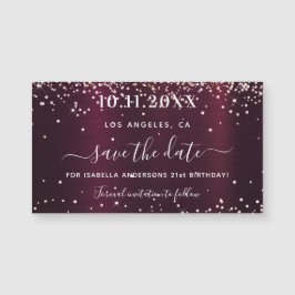 Spara datumet för burgundi-miniatyrmagnet